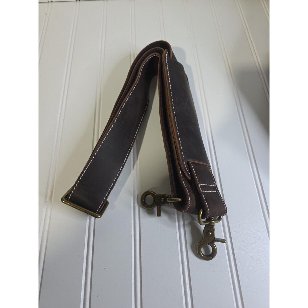 NEW LEATHFOCUS CHOCOLATE BROWN LEATHER TRAVEL DUFFLE BAG CARRY ON LUGGAGE-24inch - Picture 11 of 16